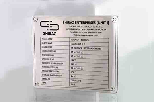 SS 316 / SS 304 Laser Marking Name Plate